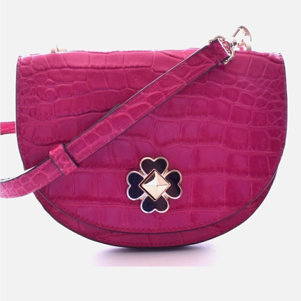 KATE SPADE KACI CROC EMBOSSED CHERRY PIE CROSSBODY